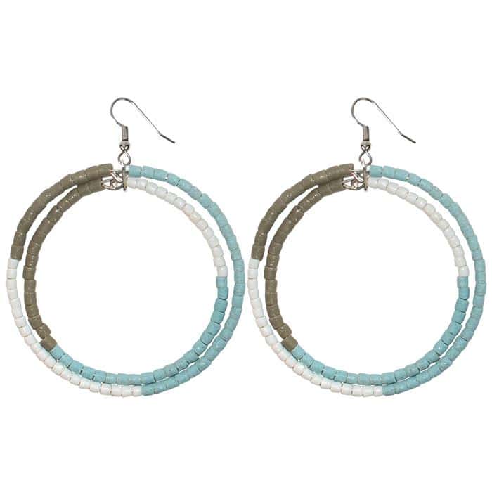 color block recycled glass hoops
