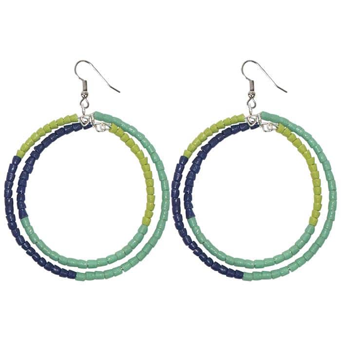 color block recycled glass hoops
