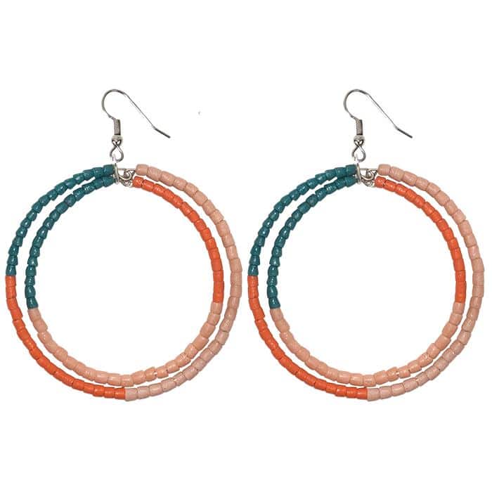 color block recycled glass hoops