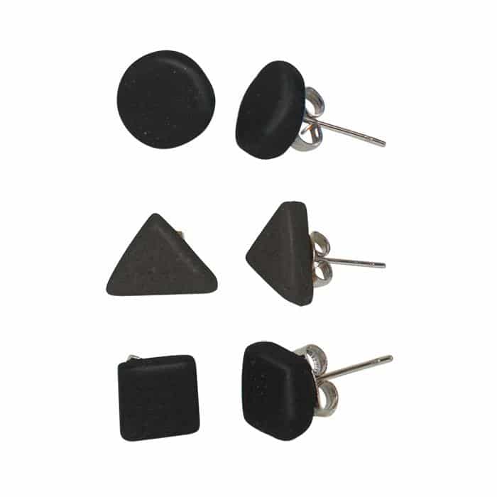 elements stud recycled glass earrings