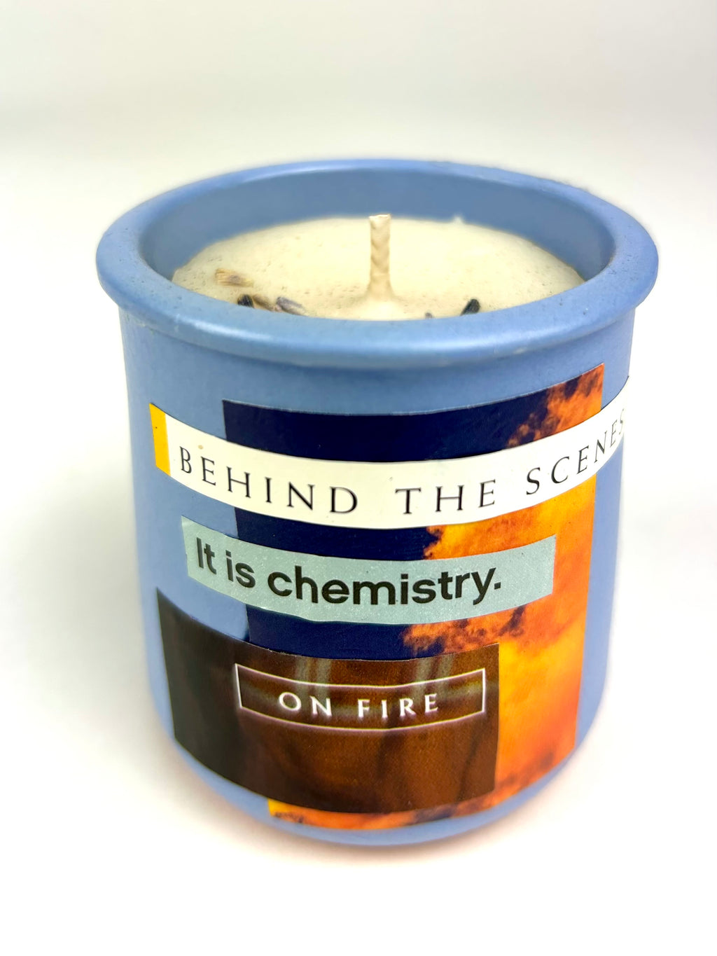 Constance Wilde Upcycled Collage Poetry Candle - Chemistry on Fire