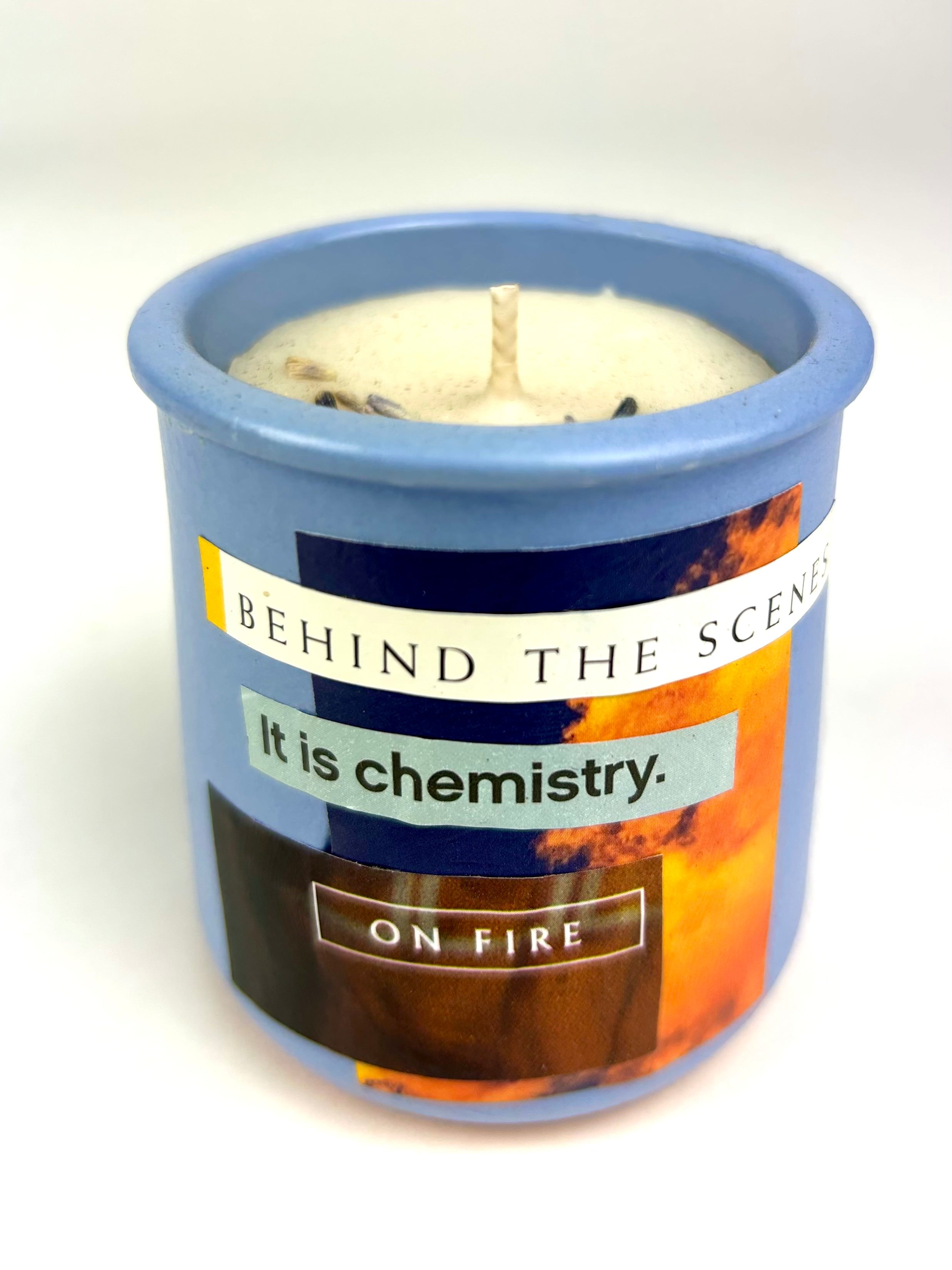 Constance Wilde Upcycled Collage Poetry Candle - Chemistry on Fire