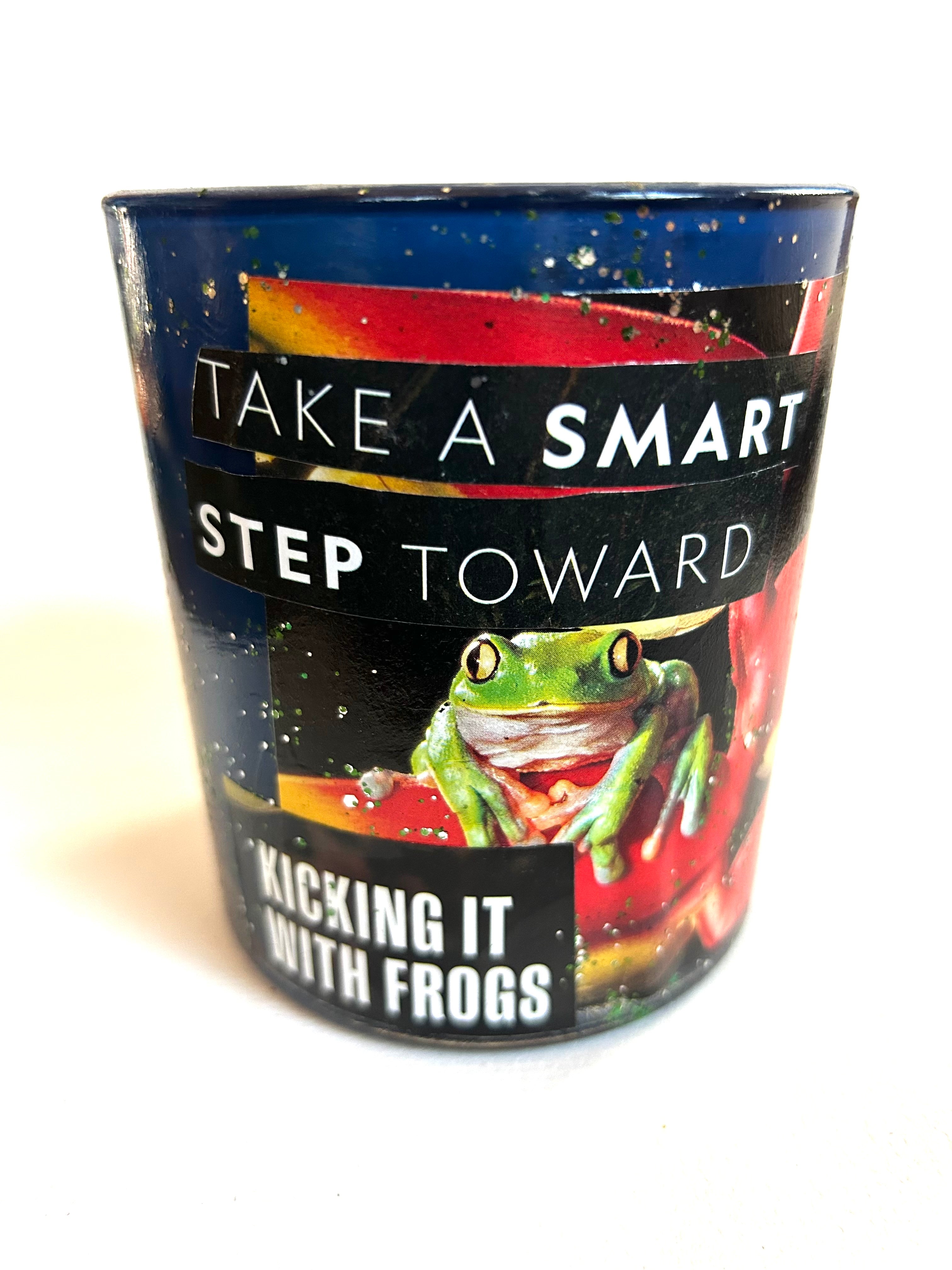Constance Wilde Upcycled Collage Poetry Candle - Kicking it with Frogs