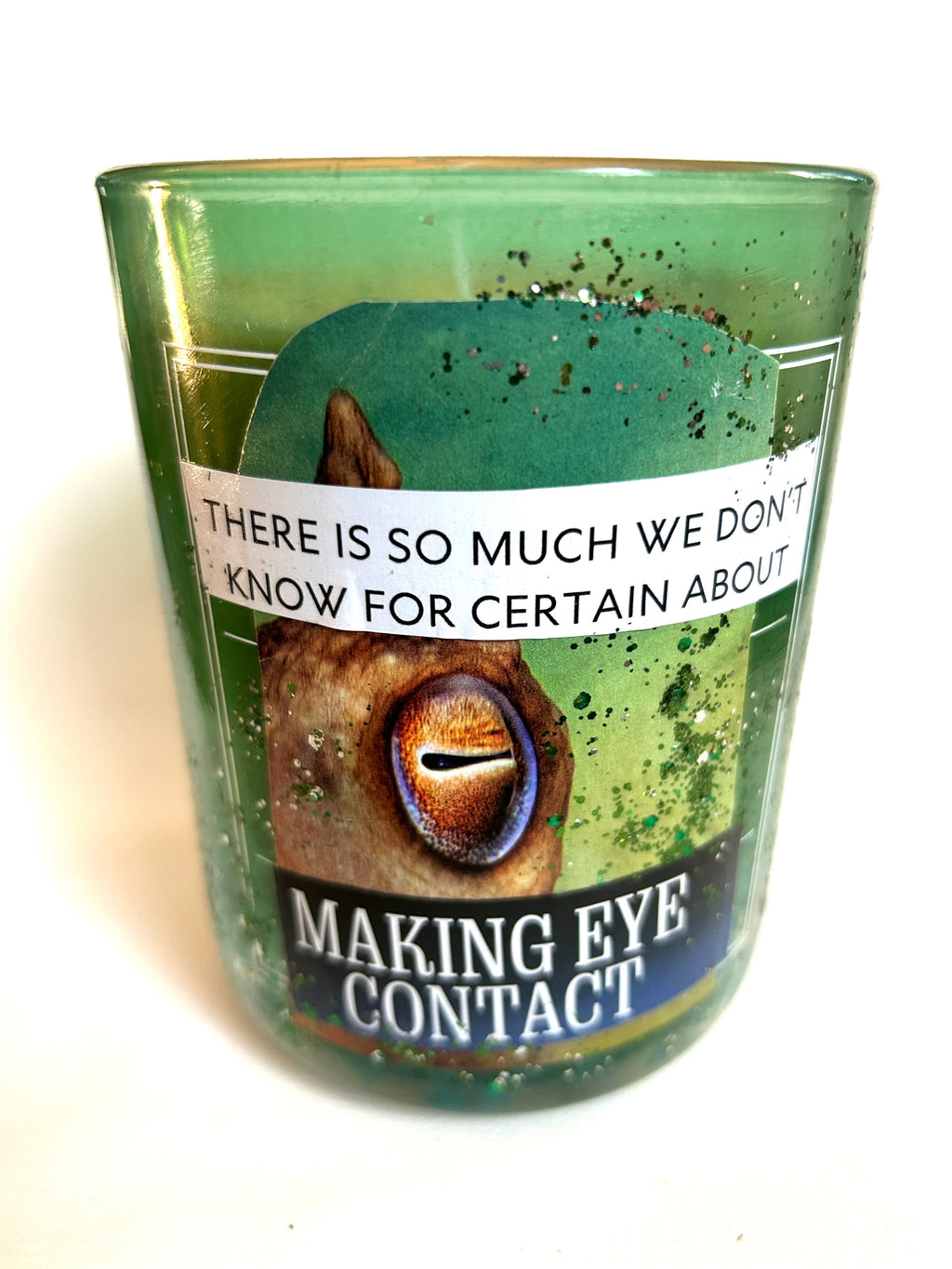 Constance Wilde Upcycled Collage Poetry Candle - Making Eye Contact