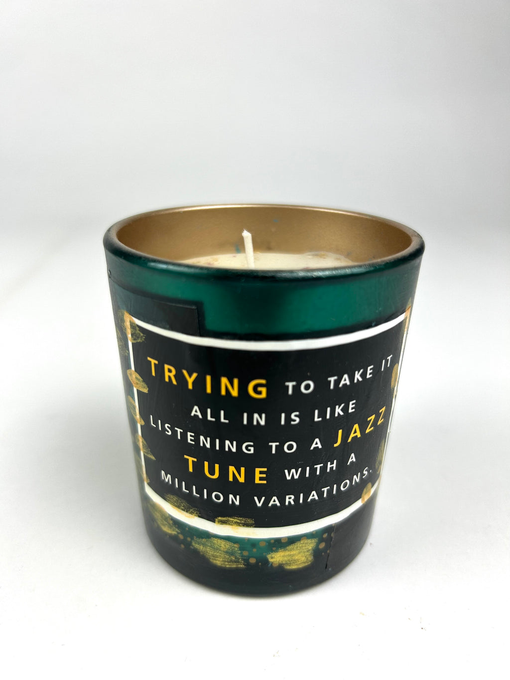Constance Wilde Upcycled Collage Poetry Candle - Trying to Tale it all in