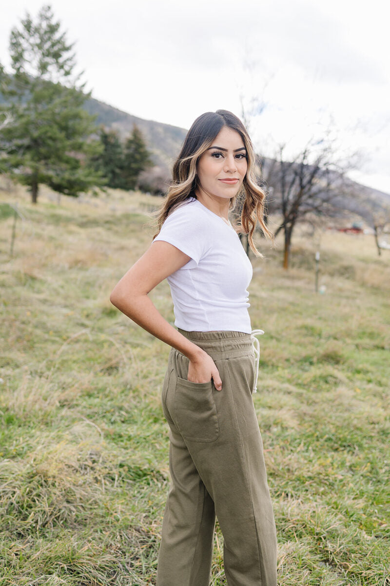 Organic Cotton Adult Lounge Pants - Olive