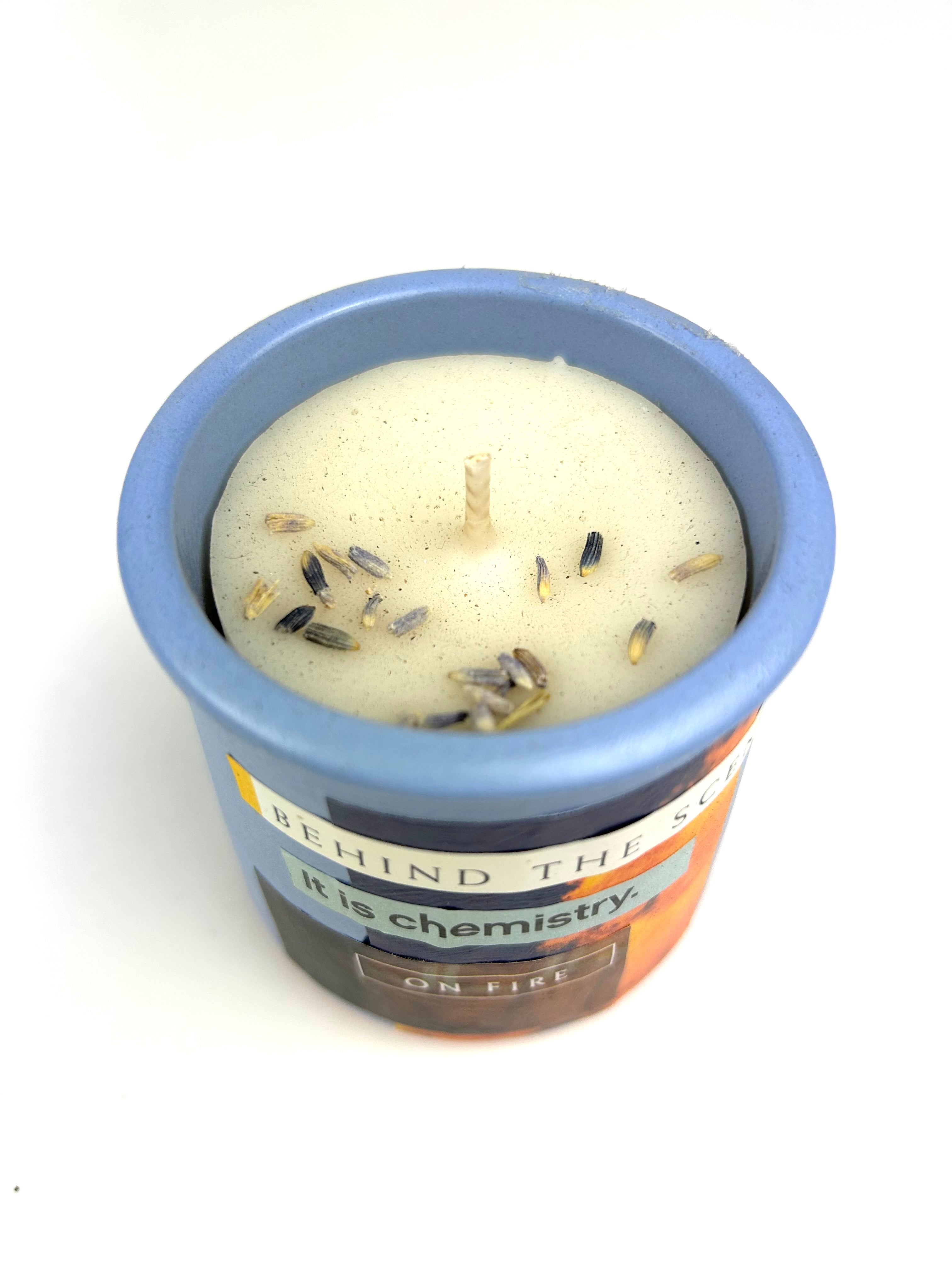 Constance Wilde Upcycled Collage Poetry Candle - Chemistry on Fire