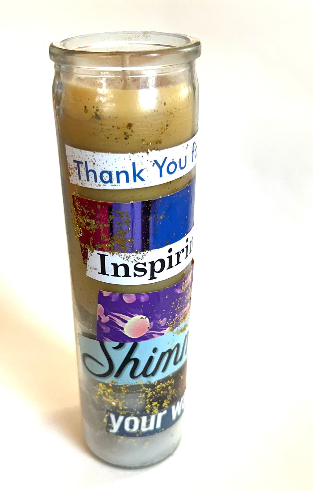 Constance Wilde Upcycled Collage Poetry Candle - Inspiring Shimmer