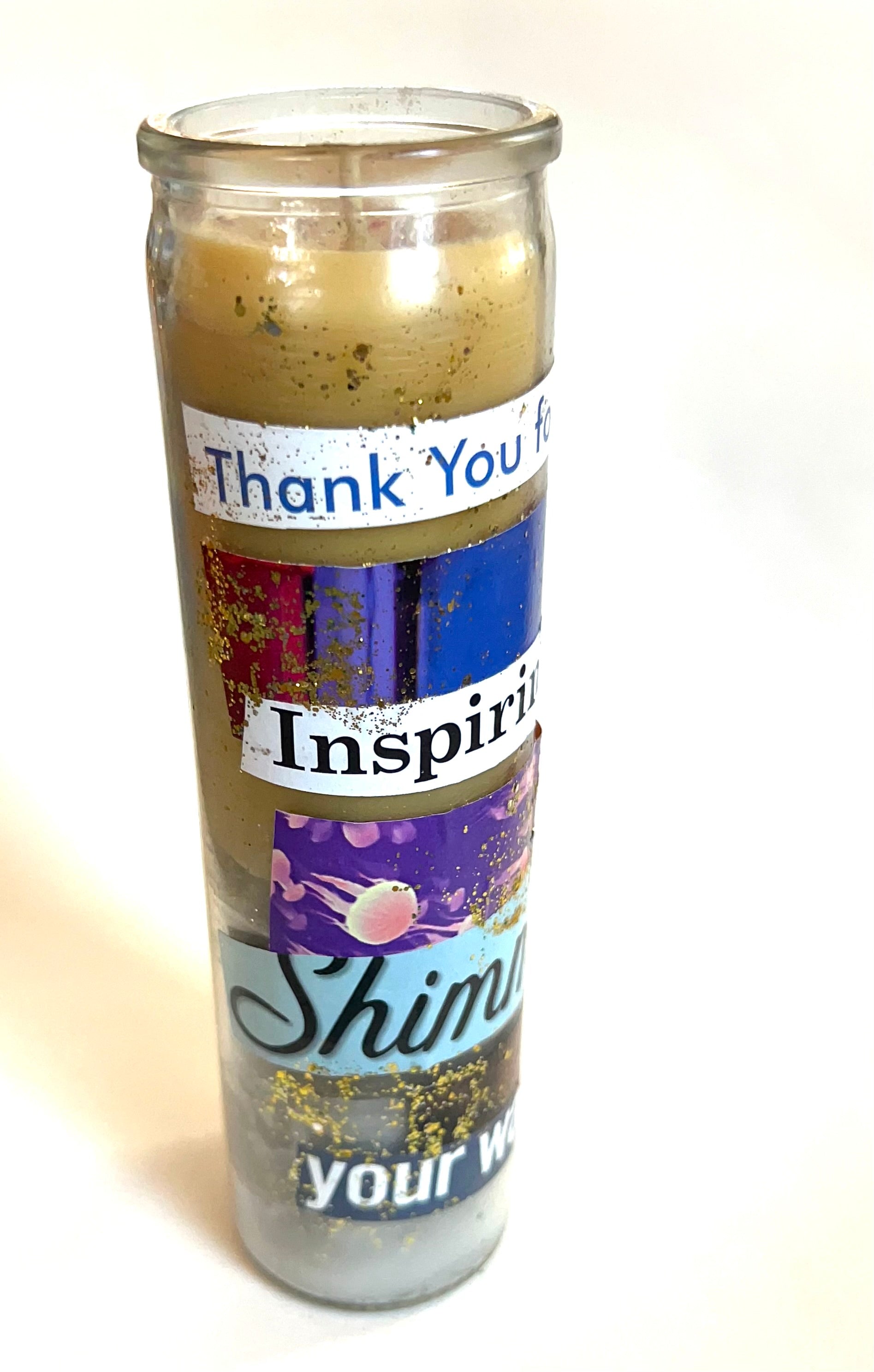 Constance Wilde Upcycled Collage Poetry Candle - Inspiring Shimmer
