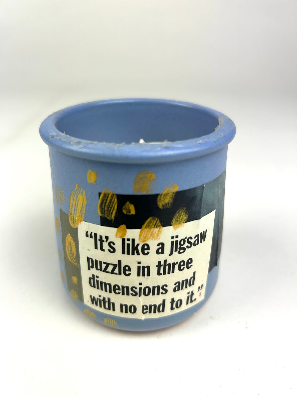 Constance Wilde Upcycled Collage Poetry Candle - Jigsaw Puzzle in Three Dimensions