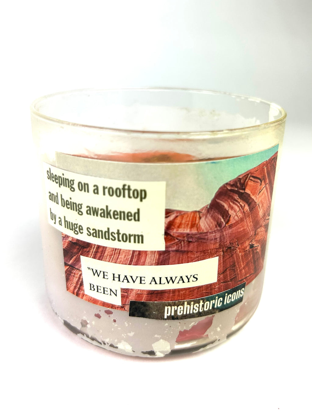 Constance Wilde Upcycled Collage Poetry Candle - Prehistoric Icons