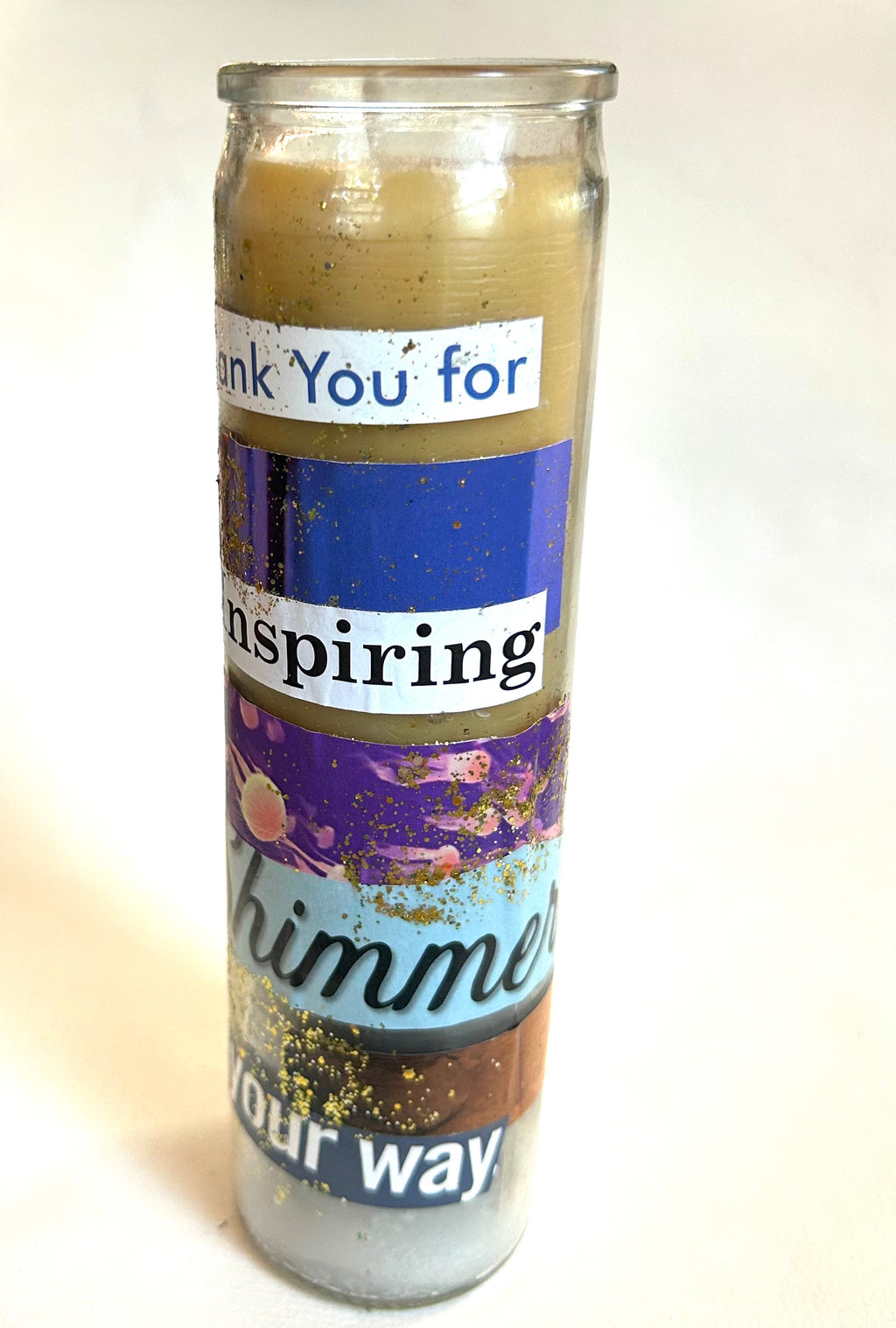 Constance Wilde Upcycled Collage Poetry Candle - Inspiring Shimmer