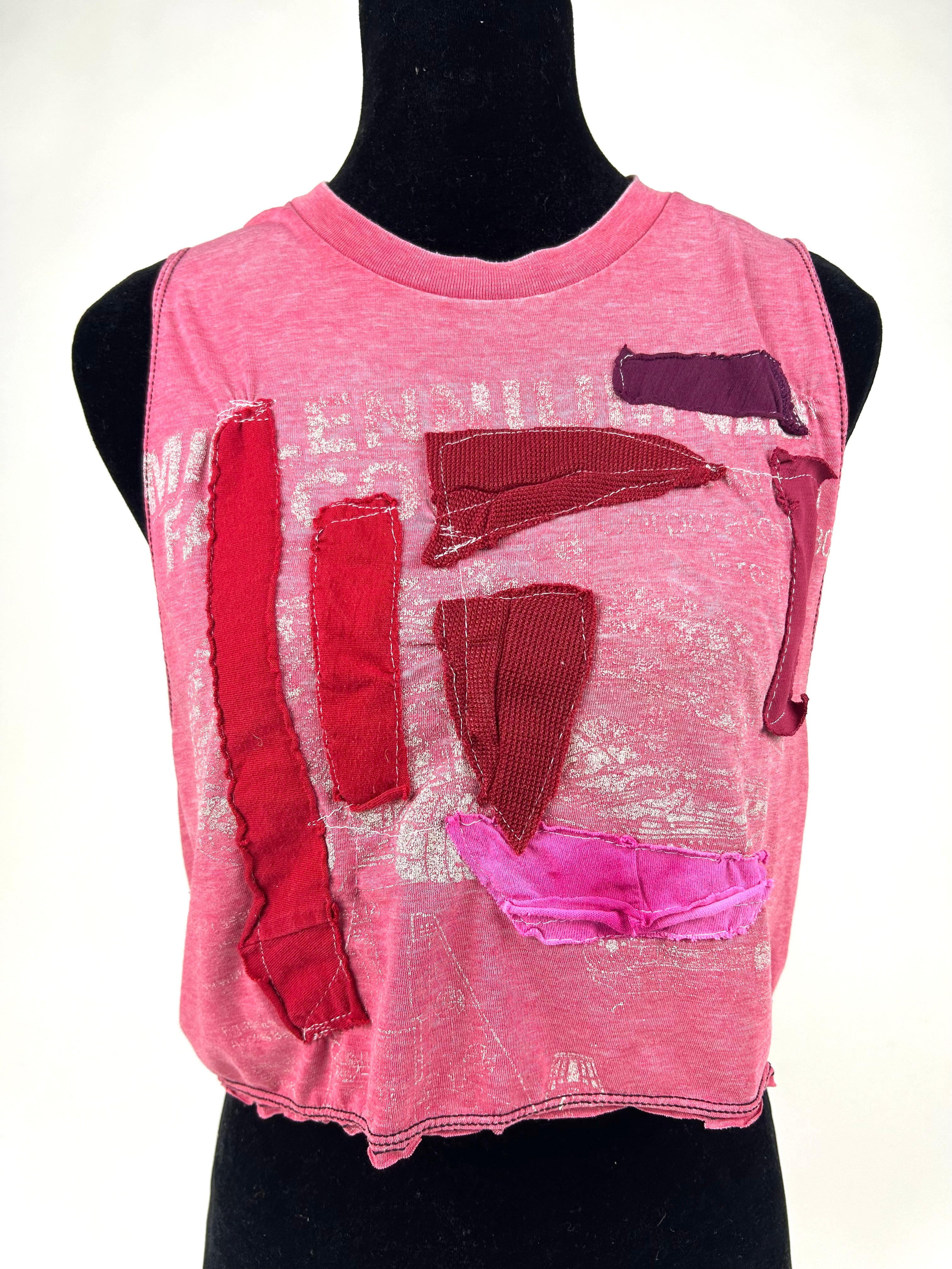 Pink Patchwork Constance Wilde Upcycled Tank Top