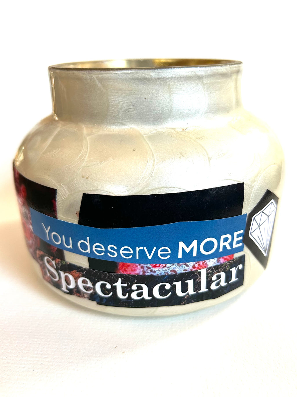 Constance Wilde Upcycled Collage Poetry Candle - You Deserve