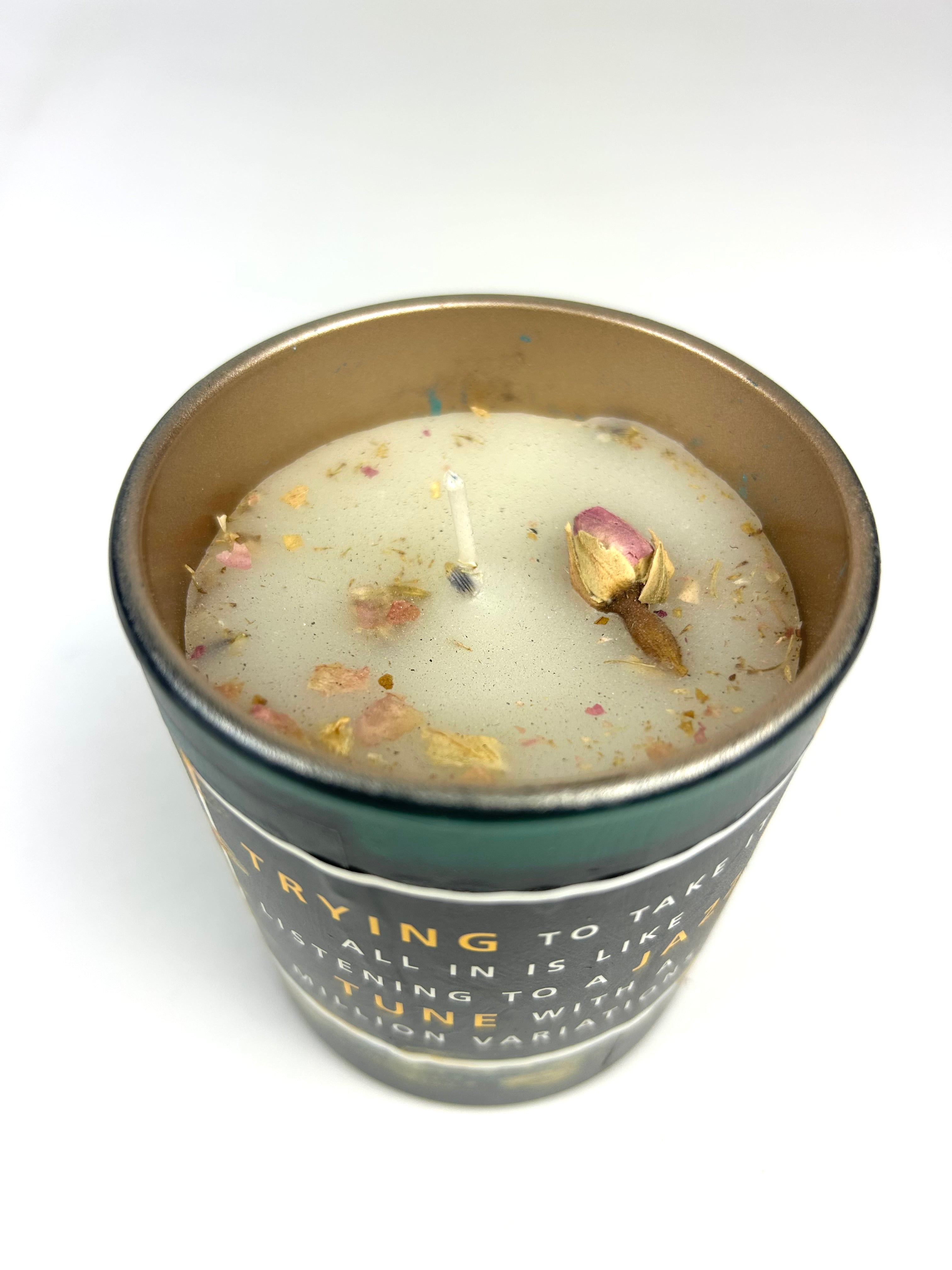 Constance Wilde Upcycled Collage Poetry Candle - Trying to Tale it all in