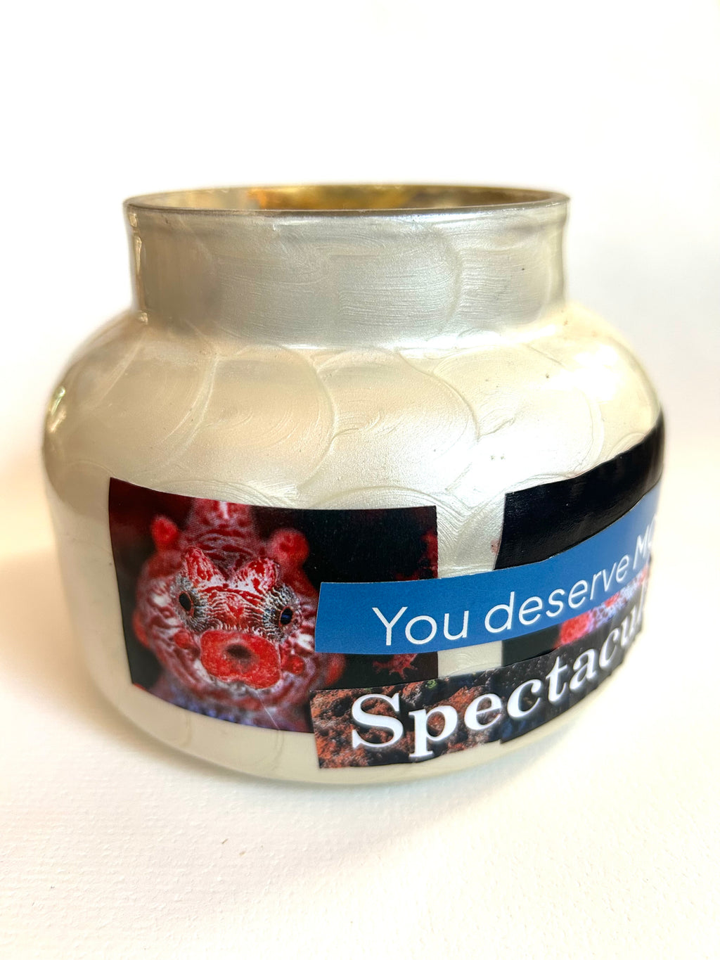 Constance Wilde Upcycled Collage Poetry Candle - You Deserve