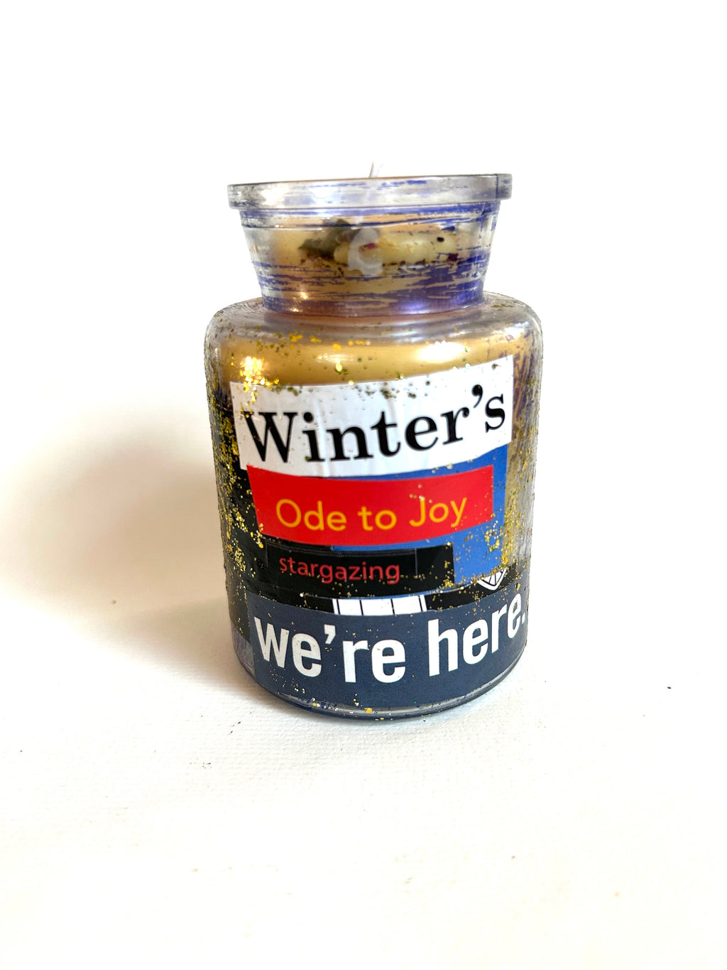 Constance Wilde Upcycled Collage Poetry Candle - Ode to Joy