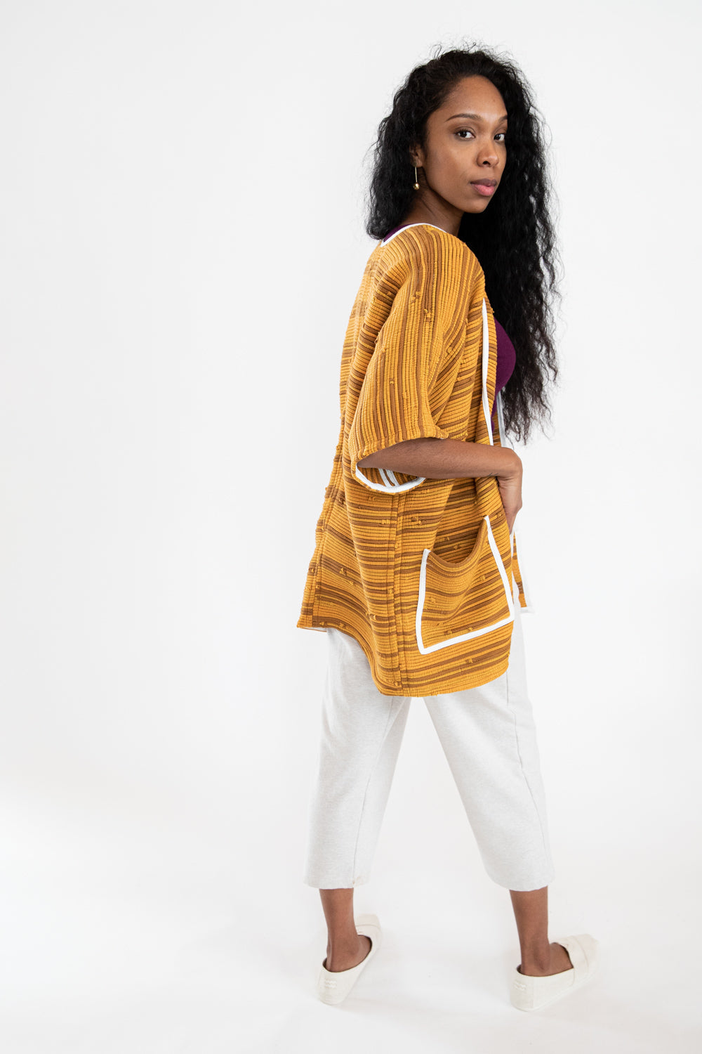 makara handwoven long jacket