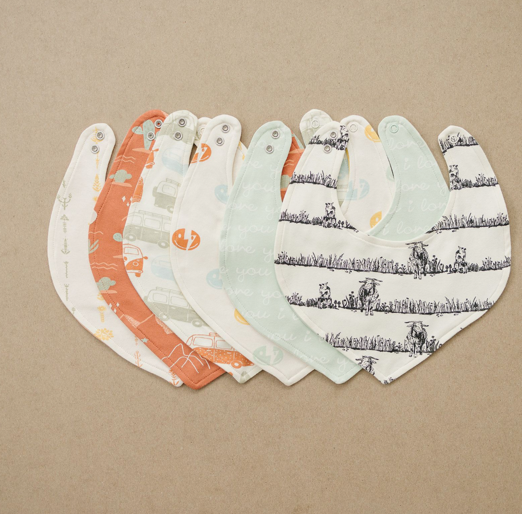 GOTS Certified Organic Cotton Bib - Boho Floral