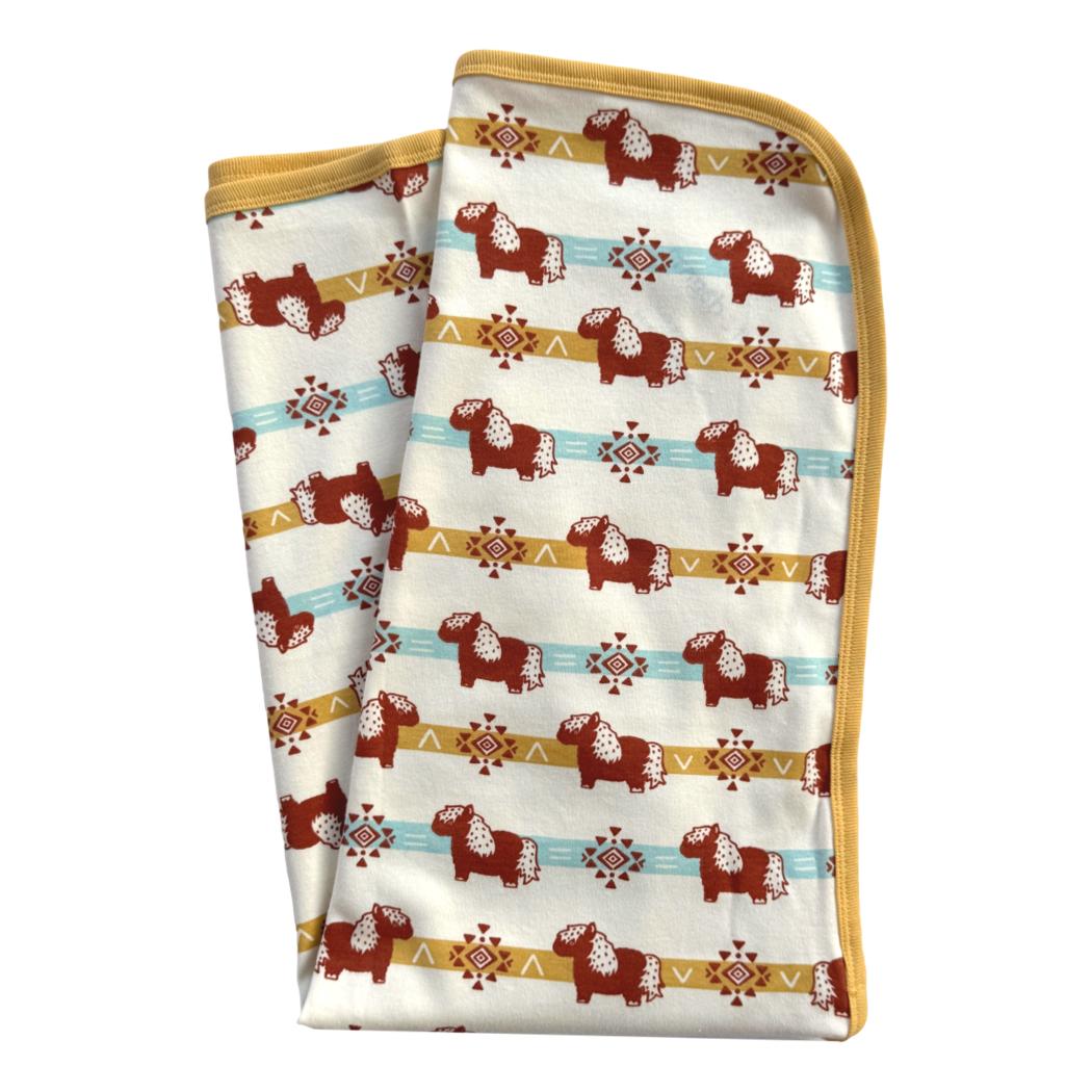 GOTS Certified Organic Cotton Blanket - Aztec Pony