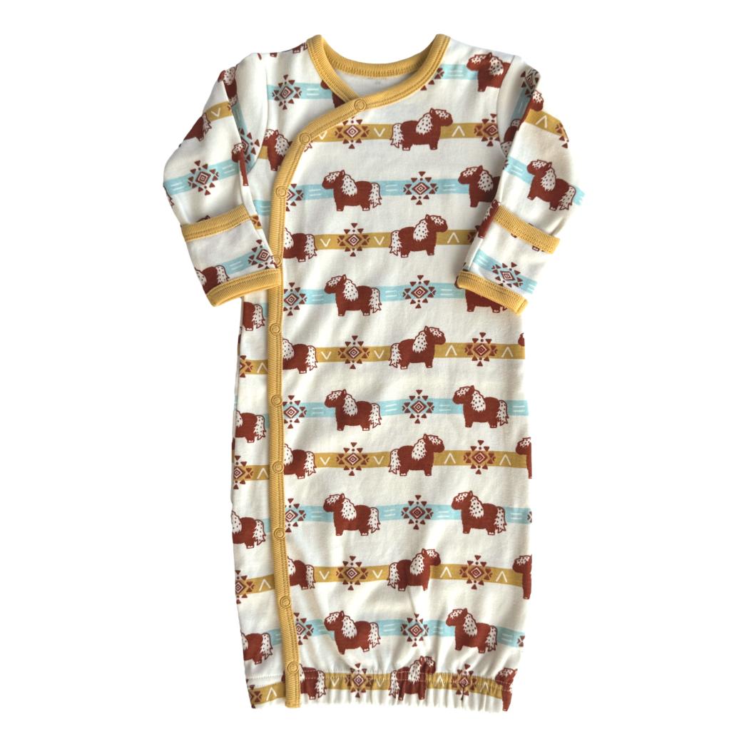 GOTS Certified Organic Cotton Gown - Aztec Pony