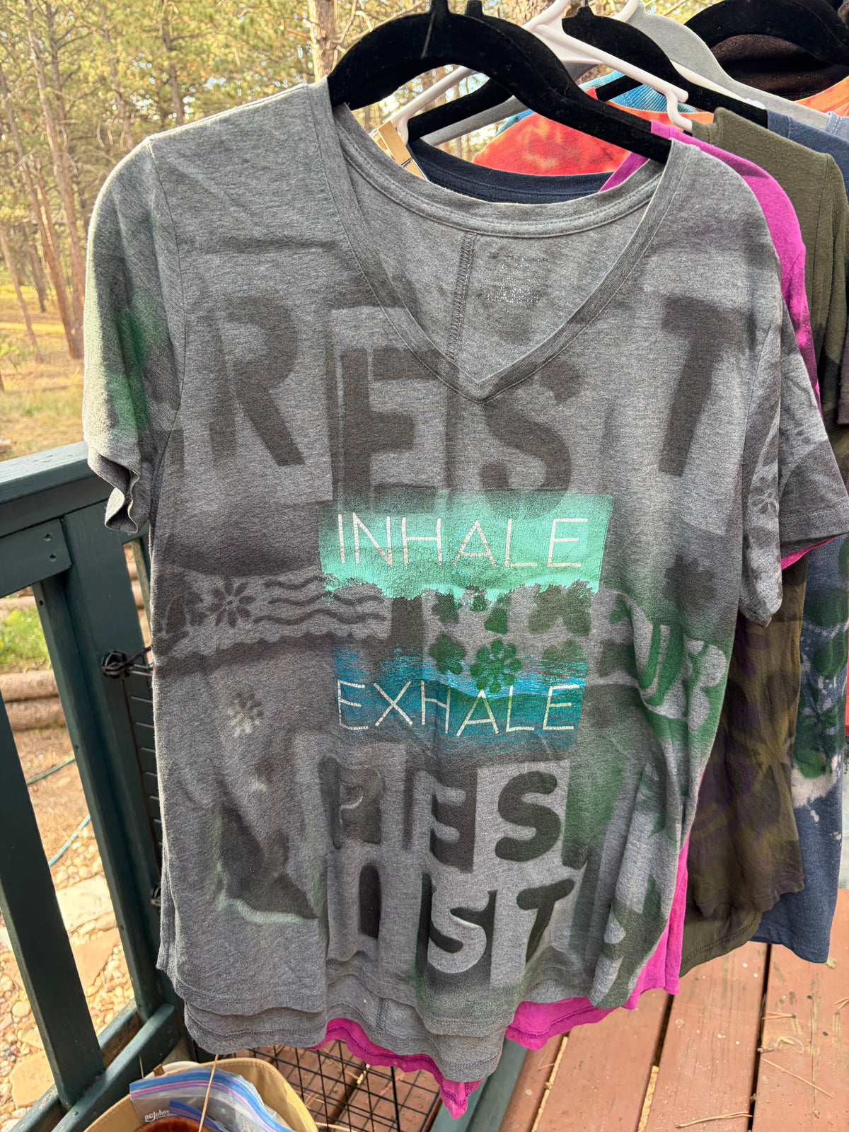 Upcycled hand-painted and stenciled designs by Constance Wilde - ready to wear or custom - changemaker edition