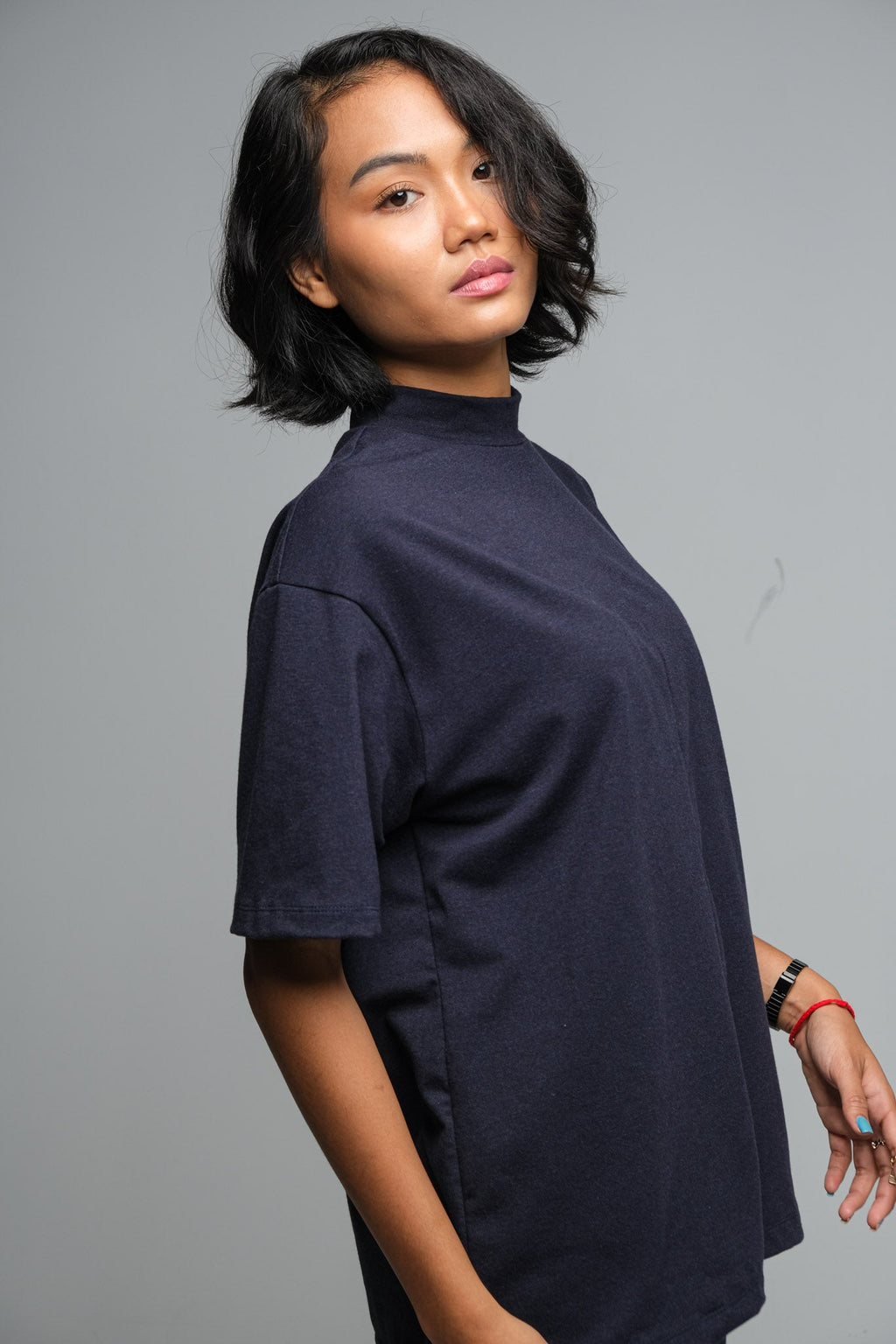 davi mock neck tee