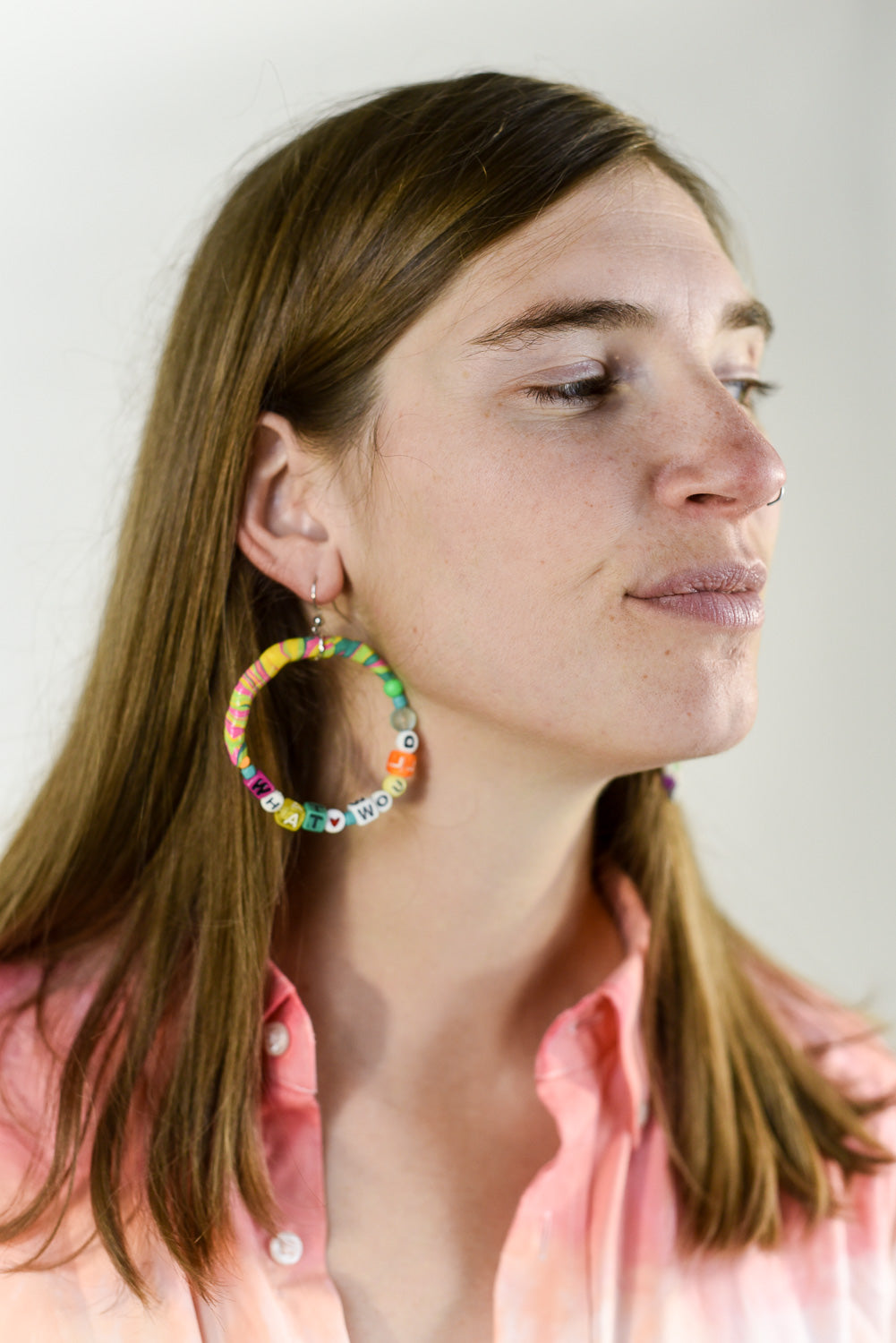 "What Would Dolly Do" - Vintage Bead Hoop Earrings - by Constance Wilde