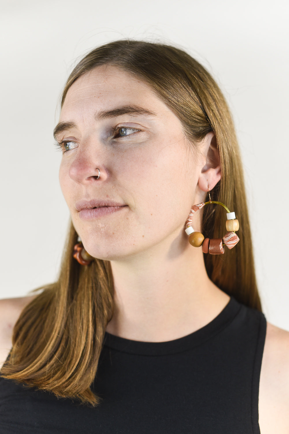 Vintage Chunky Bead Hoop Earrings by Constance Wilde