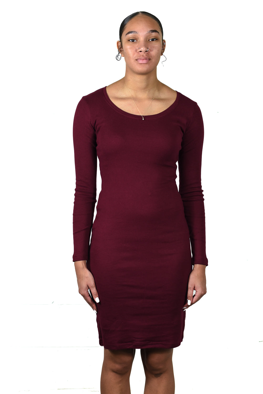 Emily Long-Sleeve Rib Dress