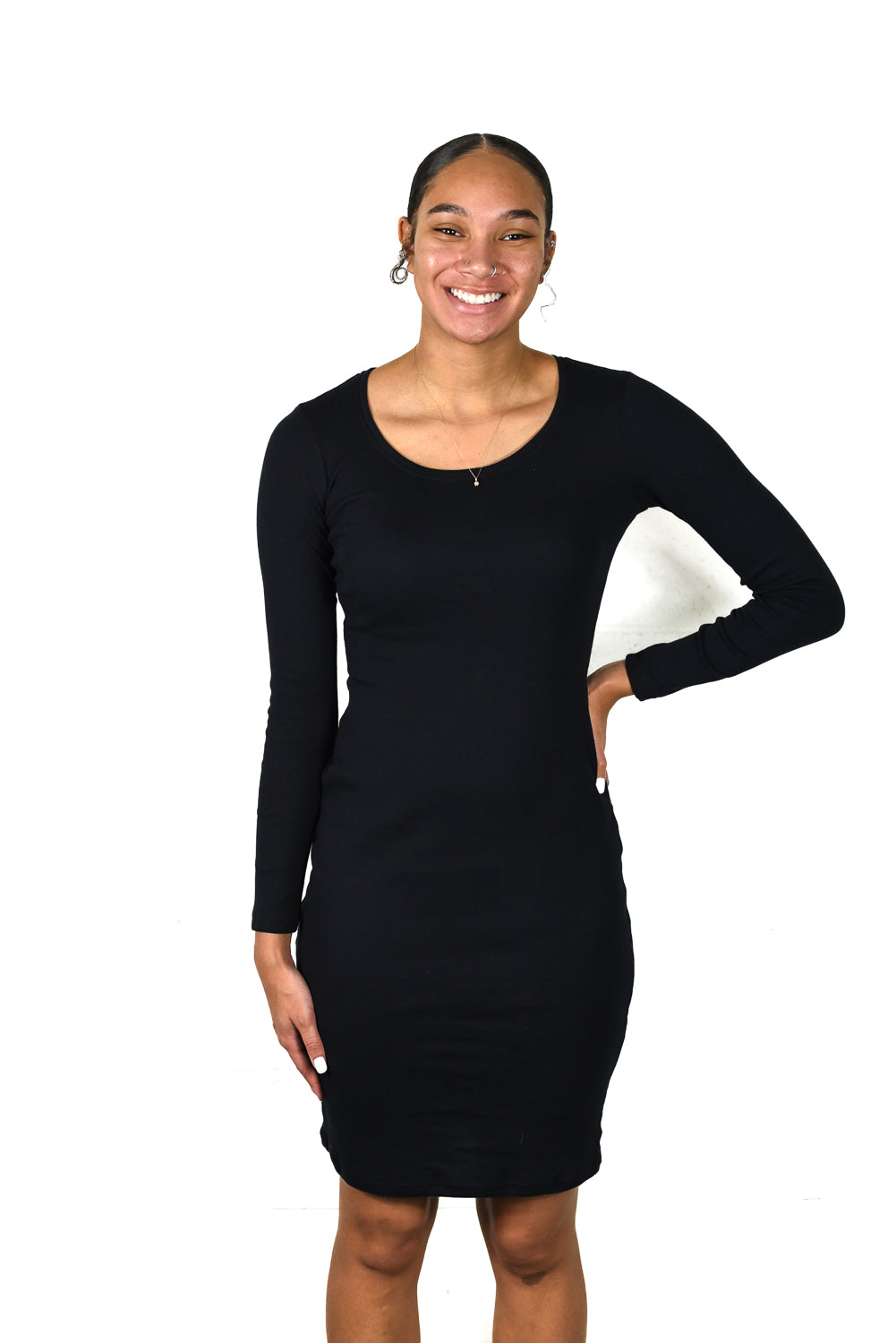 Emily Long-Sleeve Rib Dress