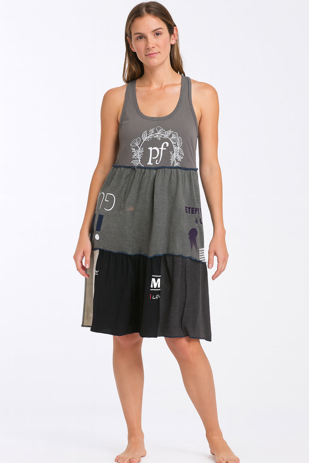 Upcycled Color Block Baby Doll T-Shirt Dress - Constance Wilde