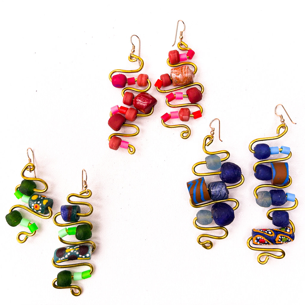 Statement Doodle Bead Earrings by Constance Wilde