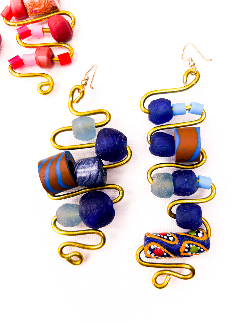 Statement Doodle Bead Earrings by Constance Wilde