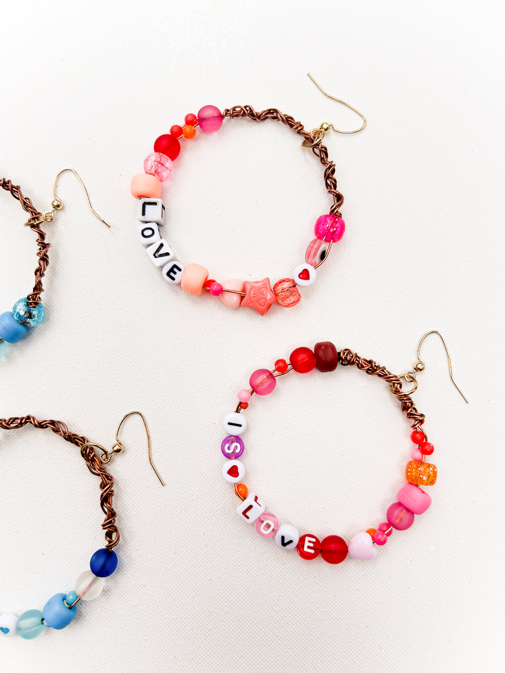 "Love is Love" - Vintage Bead Hoop Earrings - by Constance Wilde