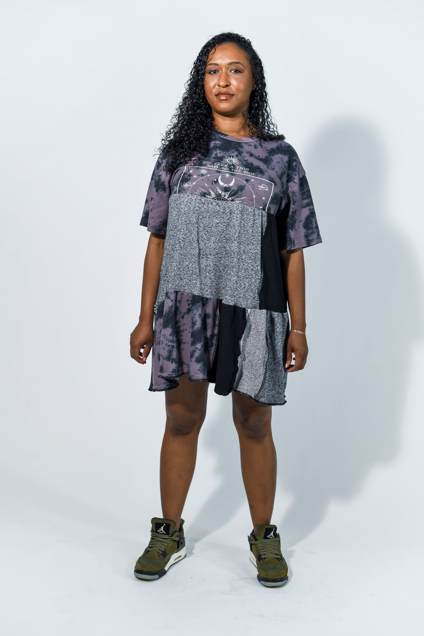 Upcycled Color Block Baby Doll T-Shirt Dress - Constance Wilde