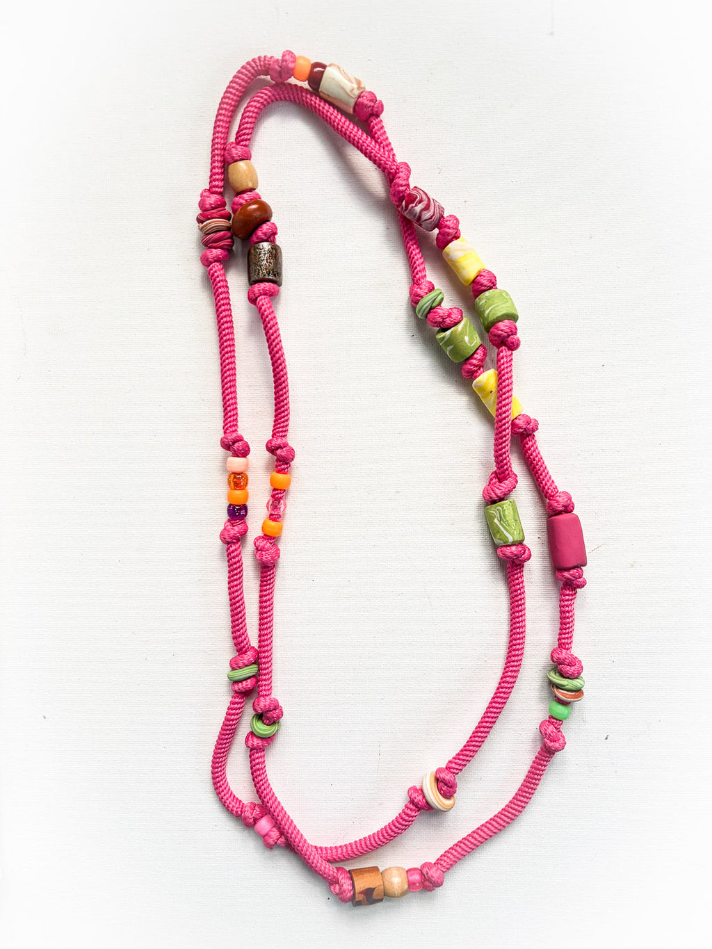 Ravy Shoestring Infinity Necklace by Constance Wilde - Pink