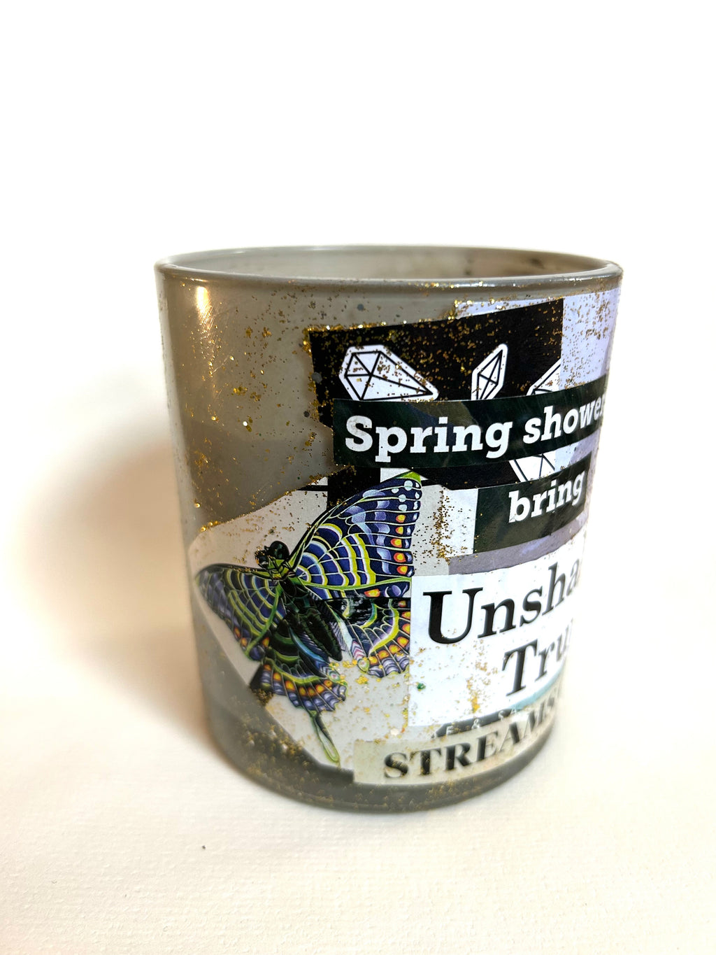 Constance Wilde Upcycled Collage Poetry Candle - Spring Showers