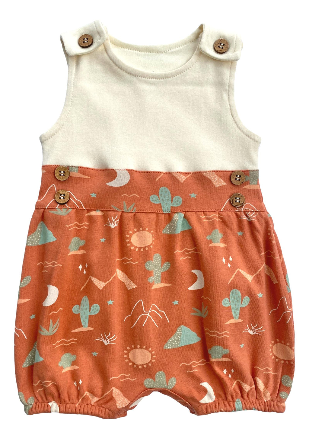 GOTS Certified Organic Cotton Bubble Romper - Desert
