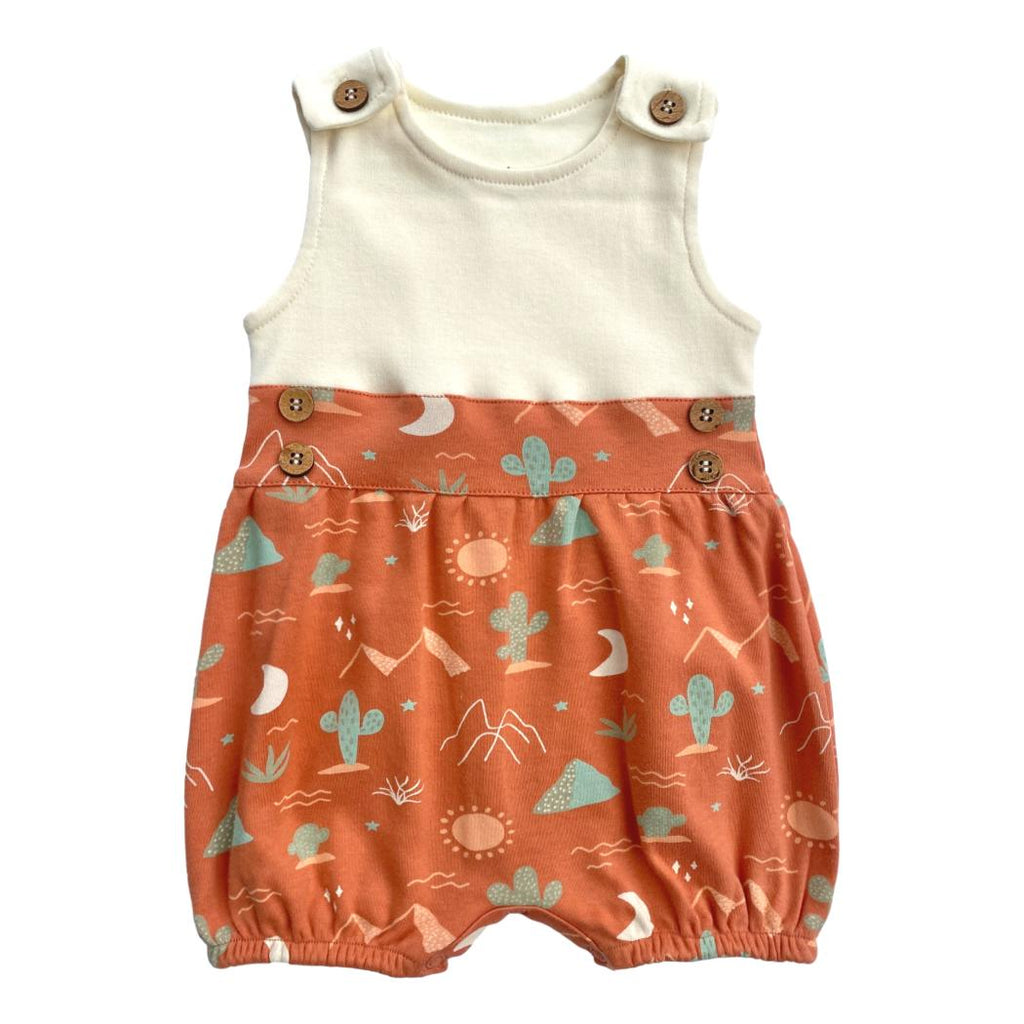 GOTS Certified Organic Cotton Bubble Romper - Desert
