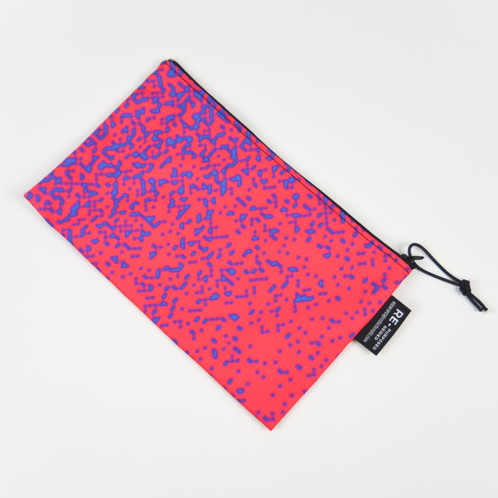 Repurposed Zip Banner Pouch - Fabric