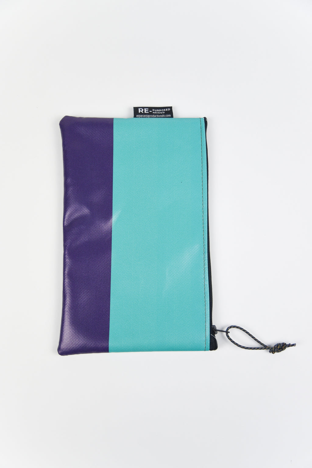Repurposed Zip Banner Pouch - Vinyl