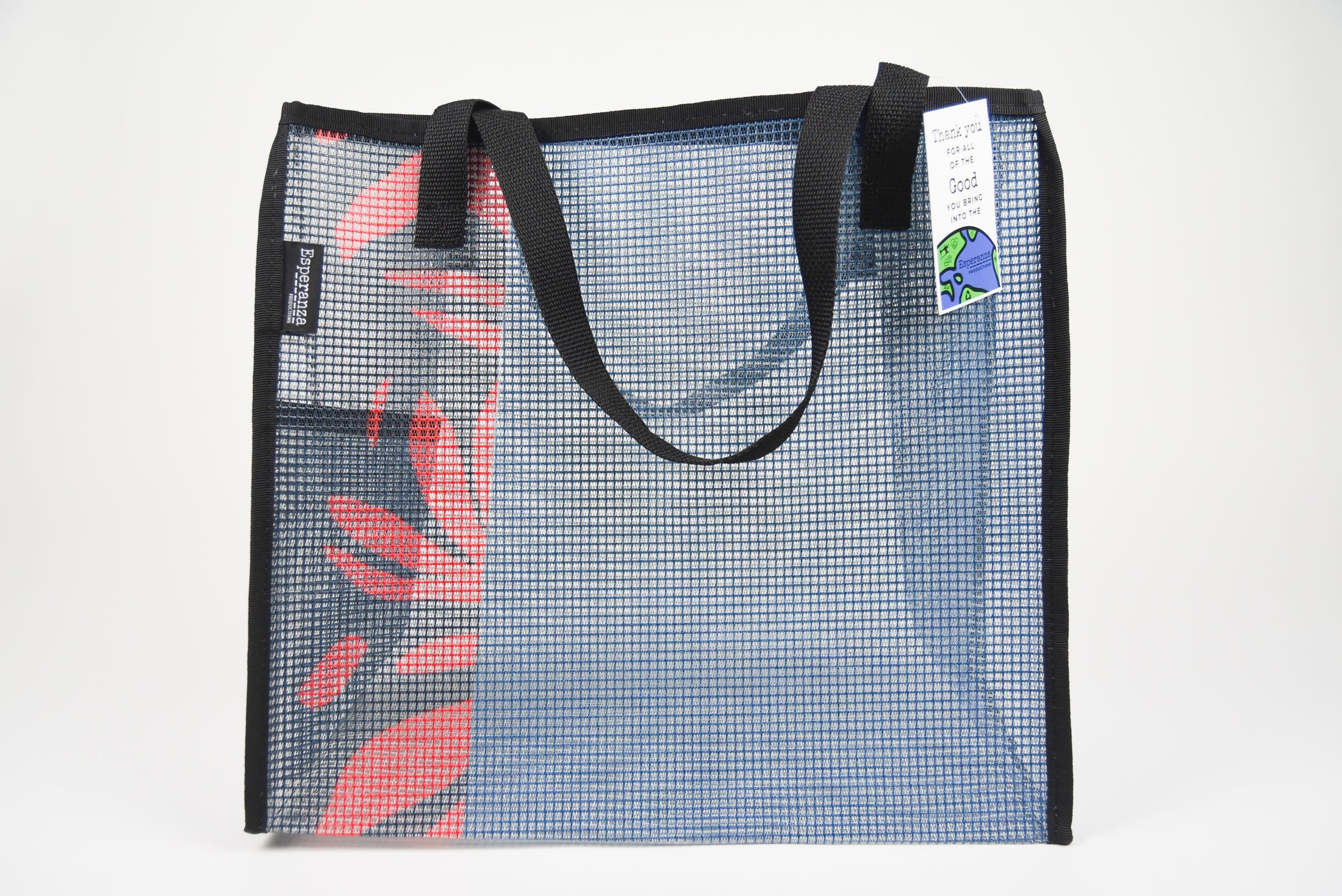 Repurposed Large Banner Tote - Mesh