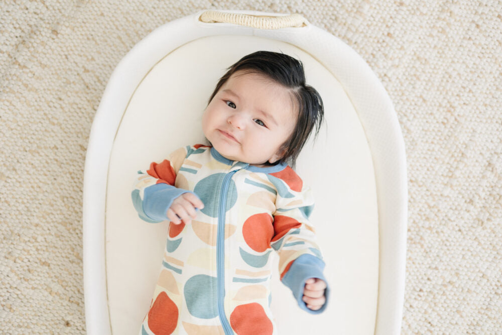 GOTS Certified Organic Cotton Zippy Footed - Geometric Moon