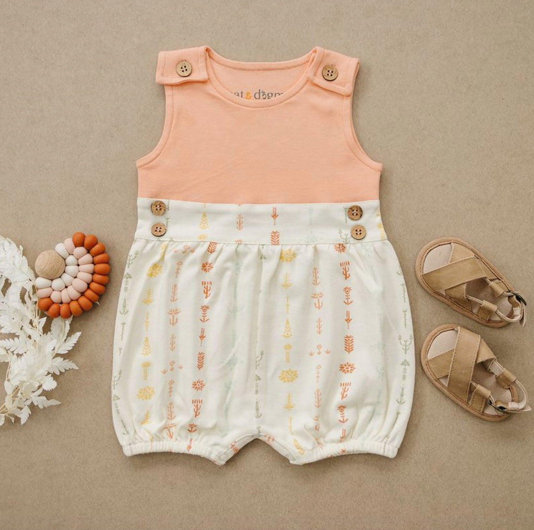 GOTS Certified Organic Cotton Bubble Romper - Boho Floral