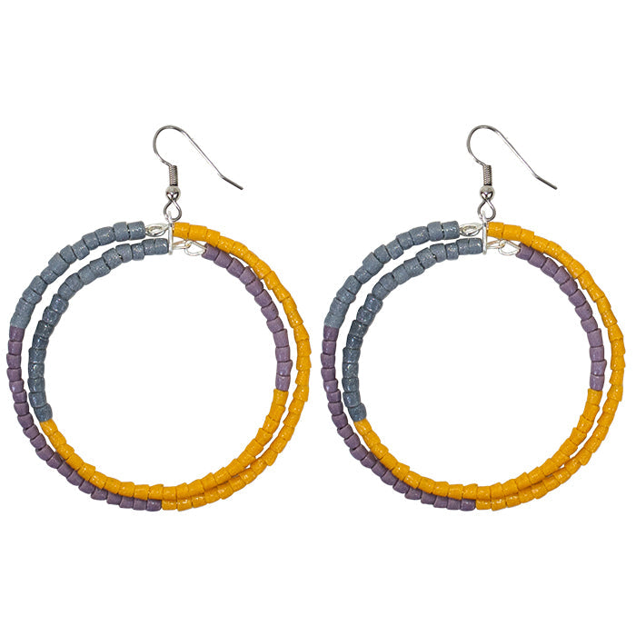 color block recycled glass hoops