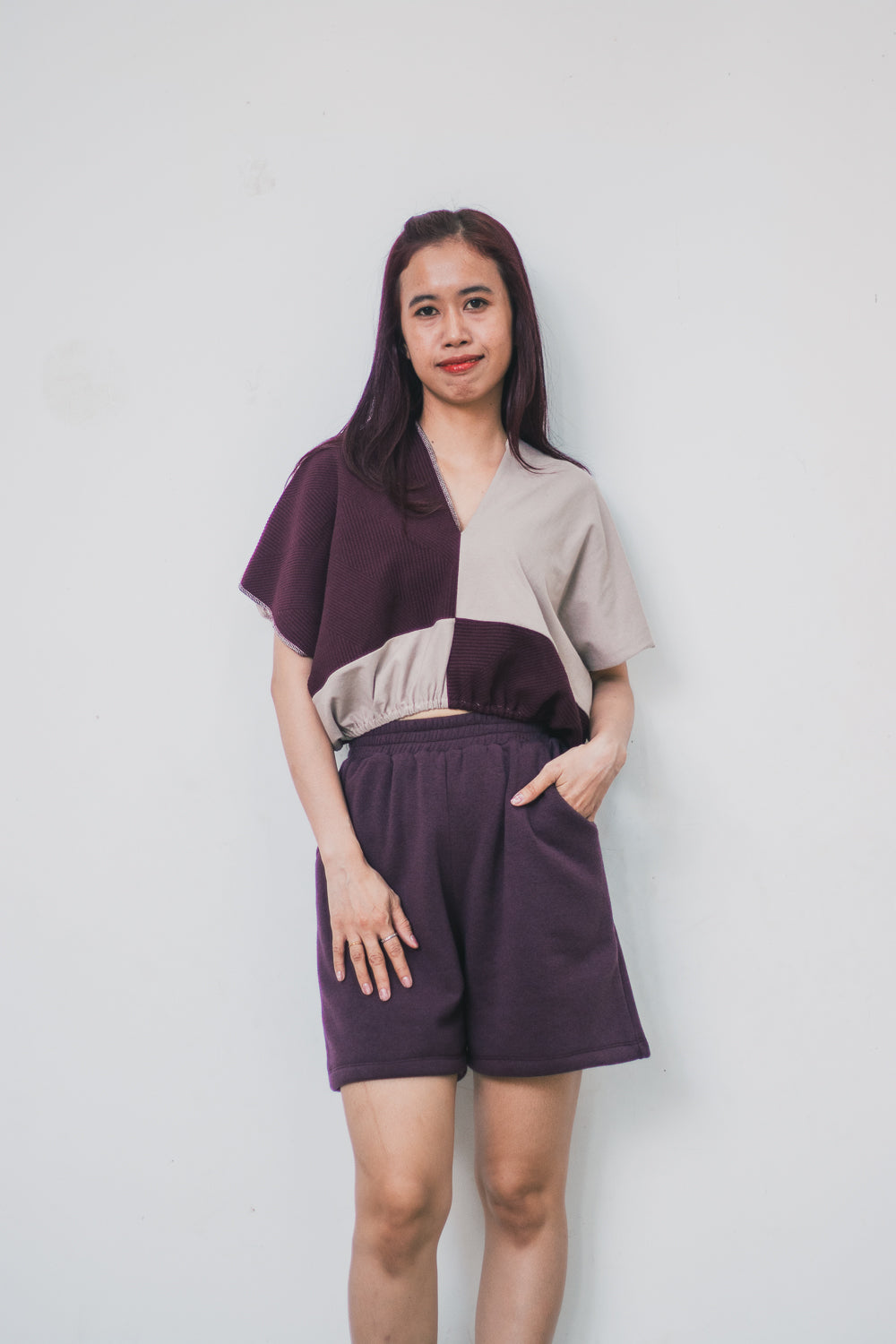 Kaftan Top Cinched Waist - Color Block - Katik
