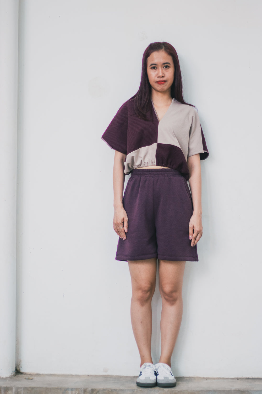 Kaftan Top Cinched Waist - Color Block - Katik