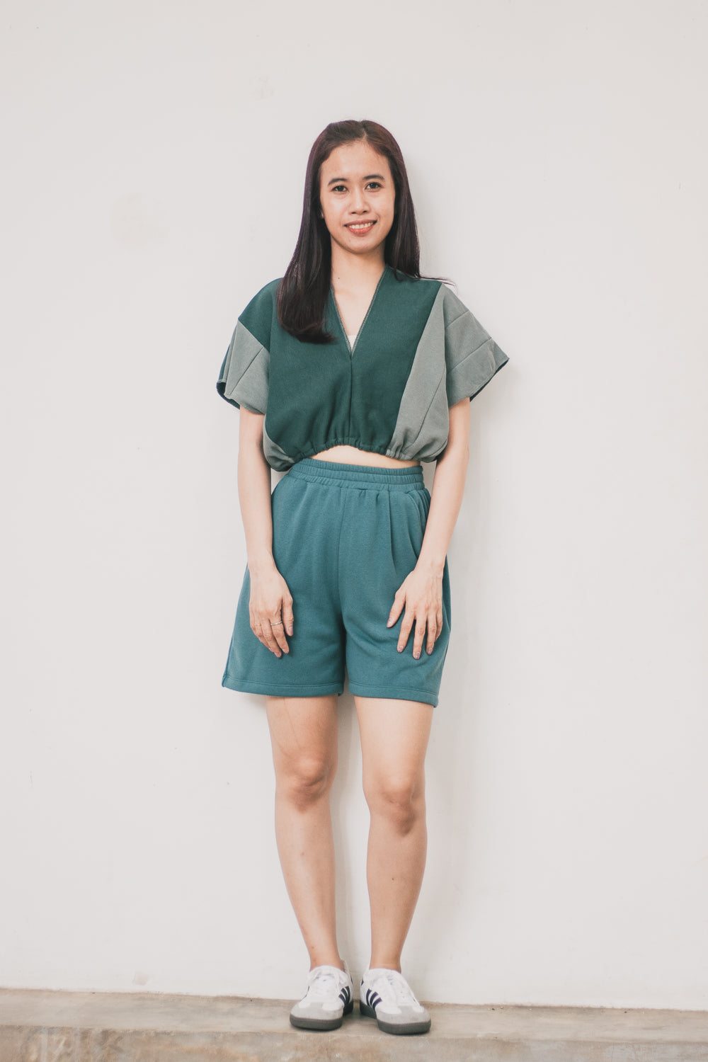 Kaftan Top Cinched Waist - Color Block - Katik