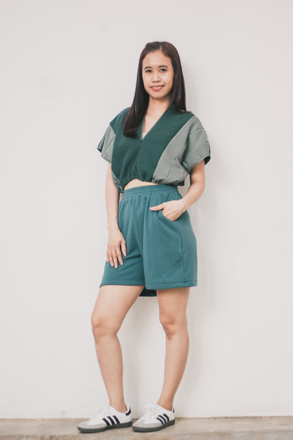 Kaftan Top Cinched Waist - Color Block - Katik